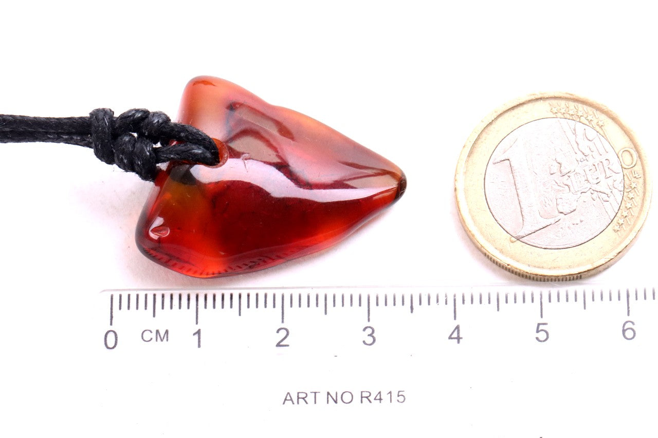 Natural Baltic Red Amber Amulet Pendant