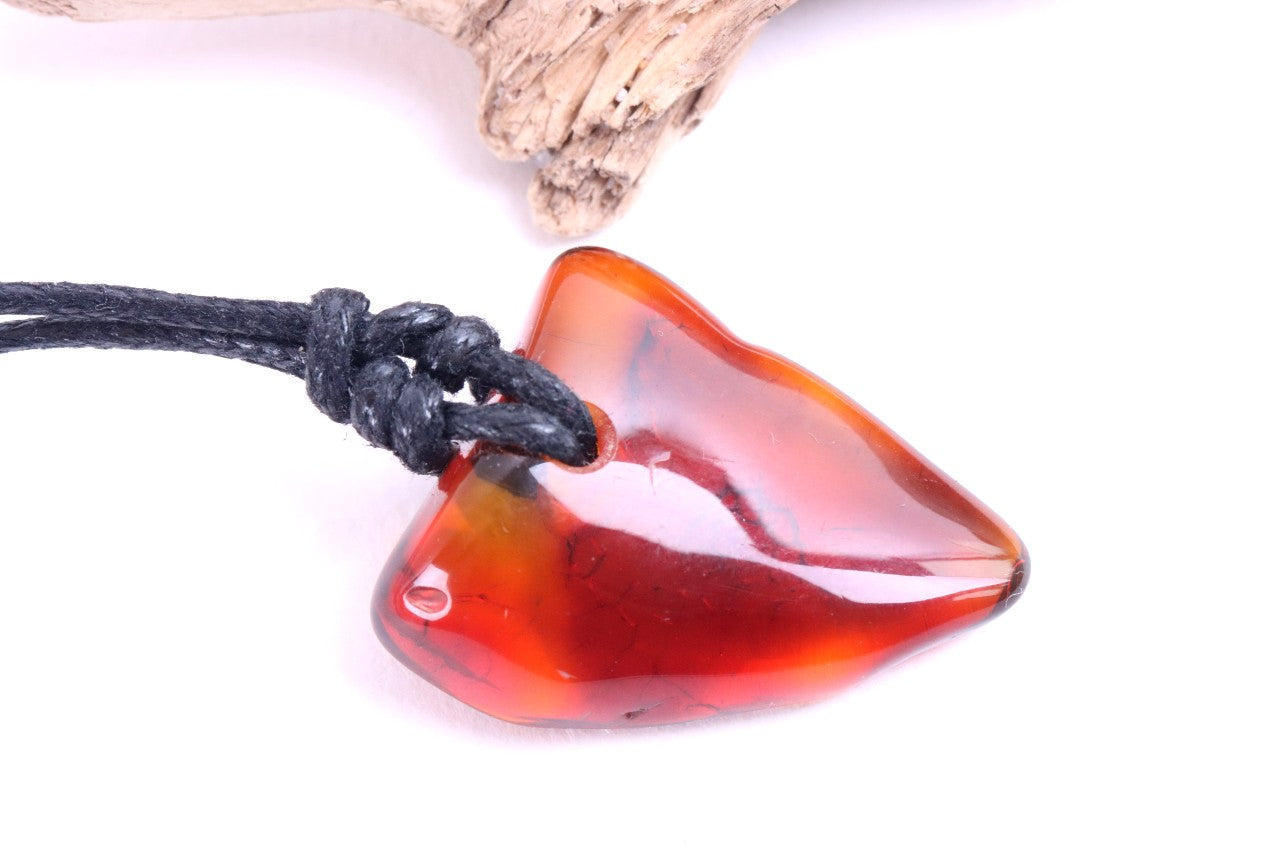 Natural Baltic Red Amber Amulet Pendant