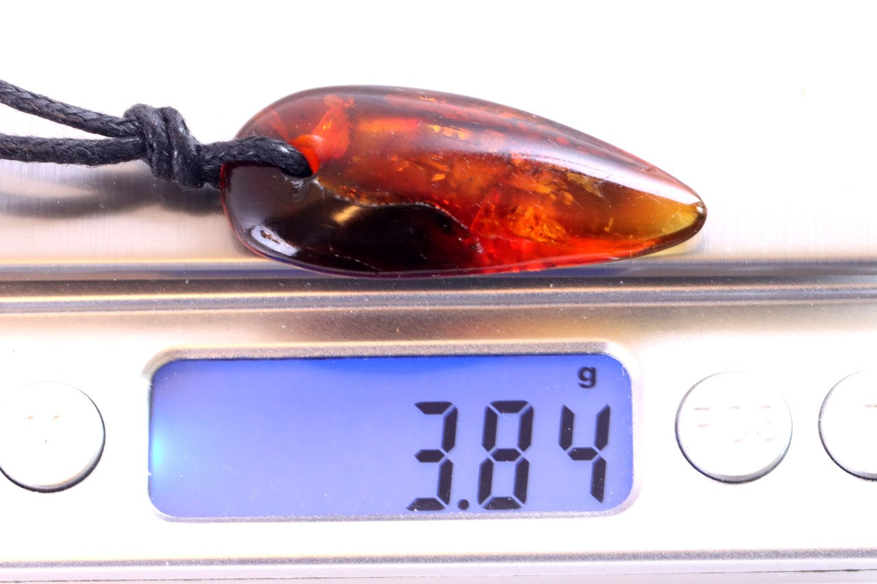Natural Teardrop Baltic Amber Amulet Pendant