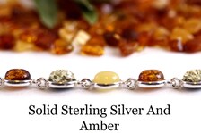 Baltic Amber Silver Link Bracelet