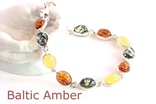 Baltic Amber Silver Link Bracelet