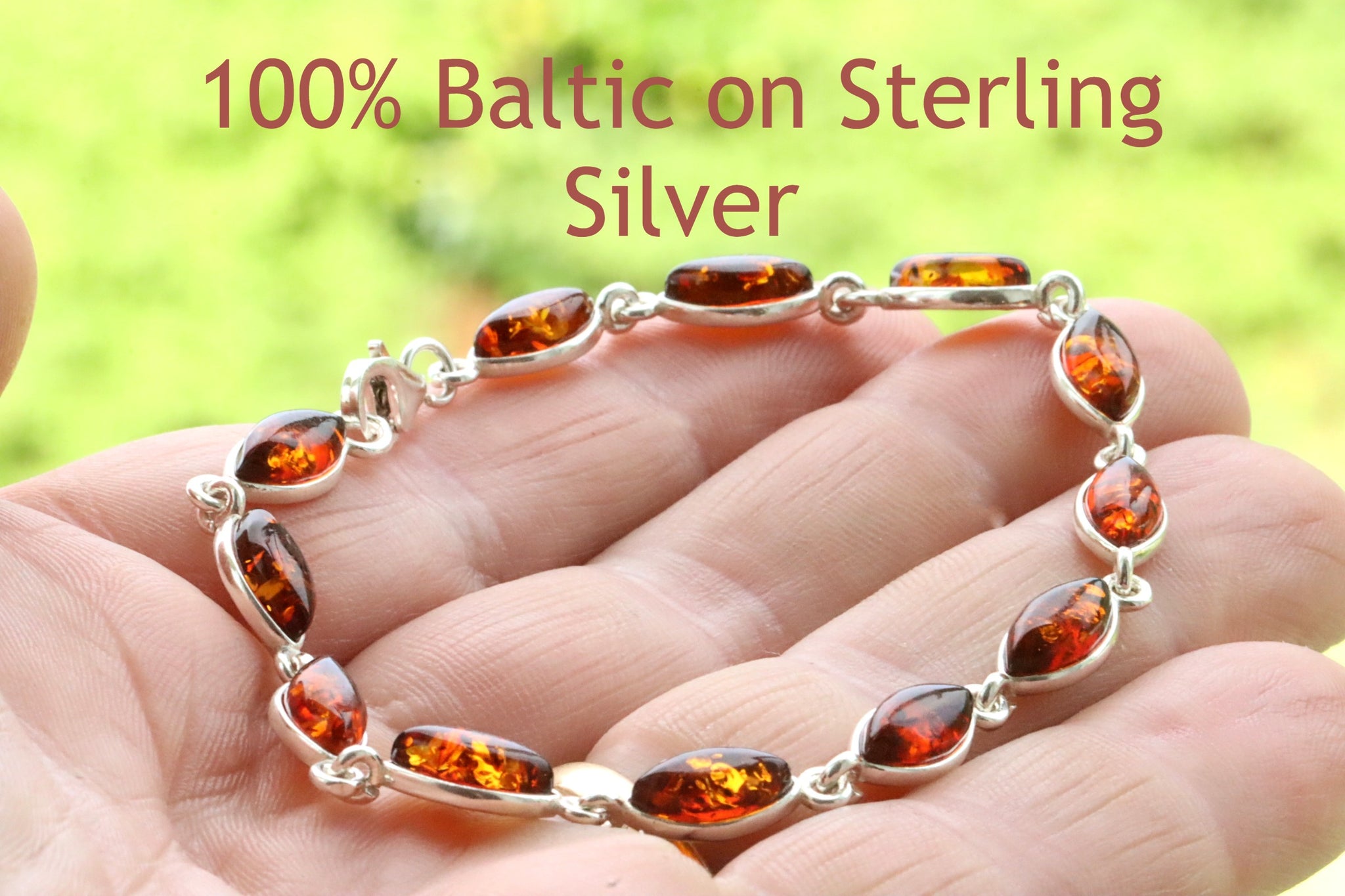 Sterling Silver Link Bracelet Gemstone Bracelet.