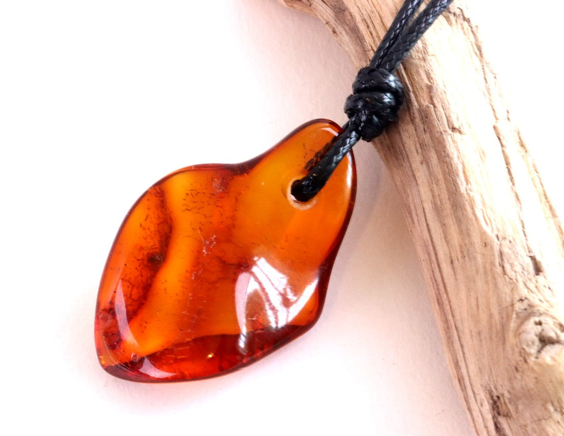 Amber Amulet Pendant Necklace