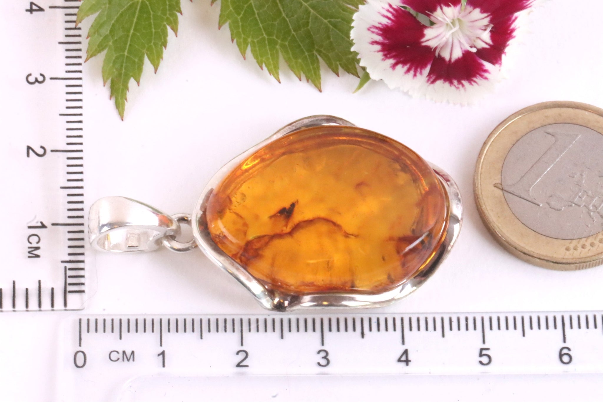 Handmade Traditional Honey Natural Baltic Amber Gemstone Pendant.