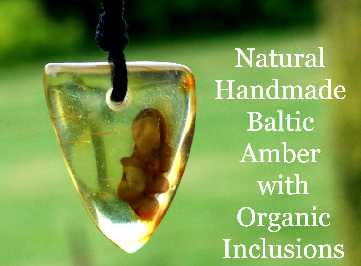 Amber Amulet Pendant for Protection, Luck & Wellness
