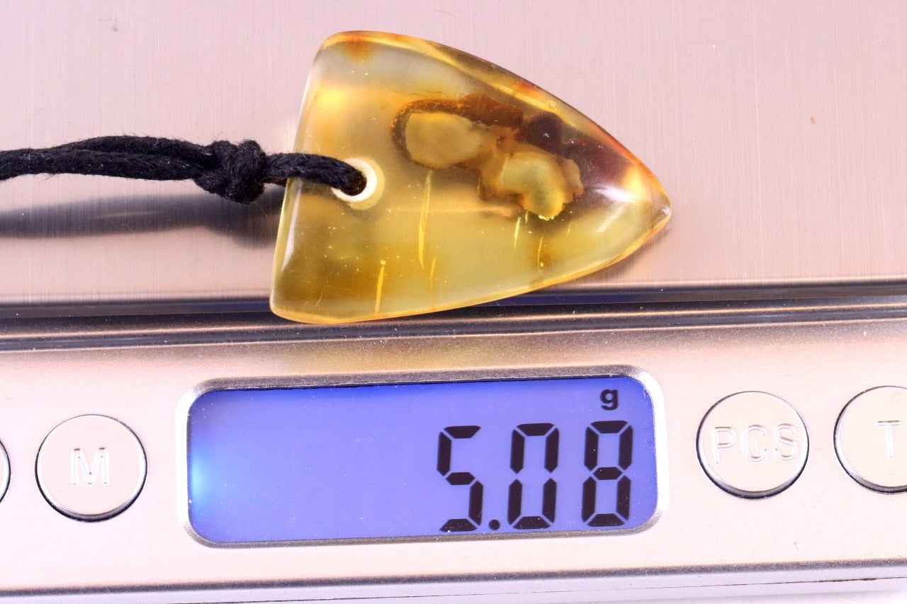 Amber Amulet Pendant for Protection, Luck & Wellness