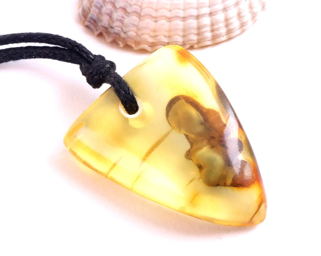 Amber Amulet Pendant for Protection, Luck & Wellness
