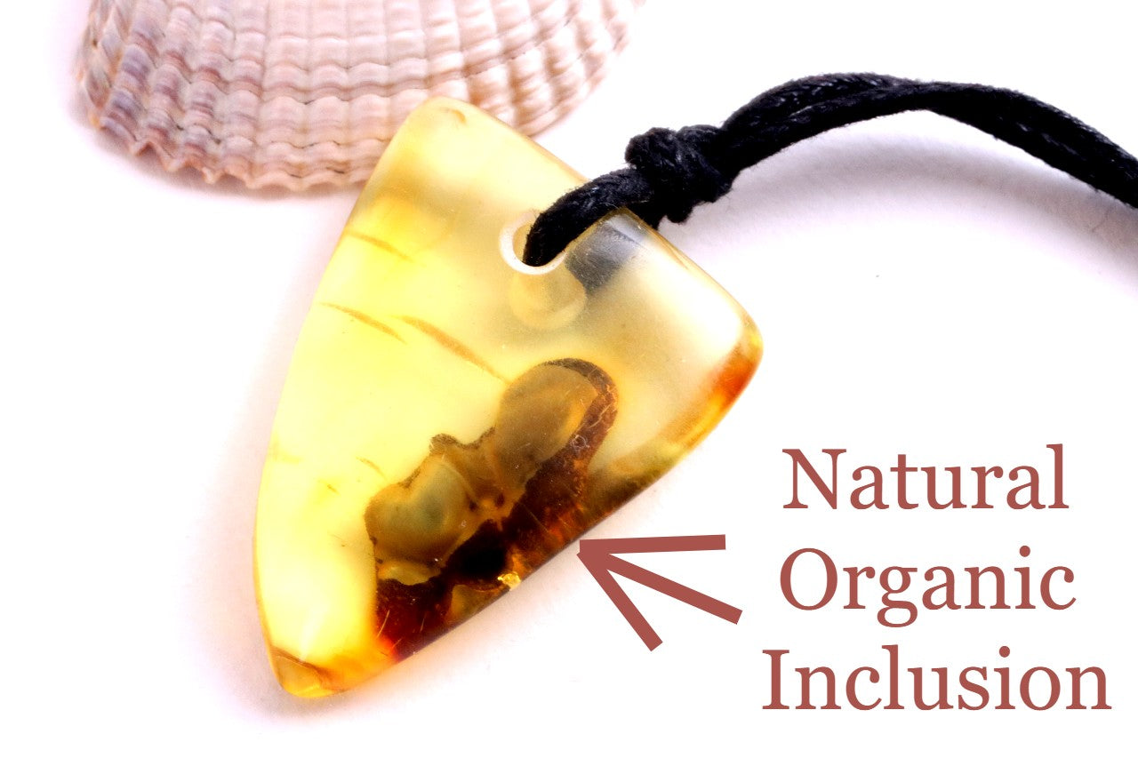 Amber Amulet Pendant for Protection, Luck & Wellness