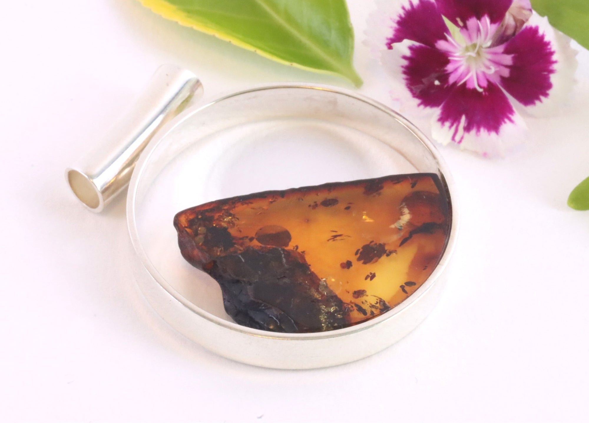 Modern  Amber Pendant Only One Made..