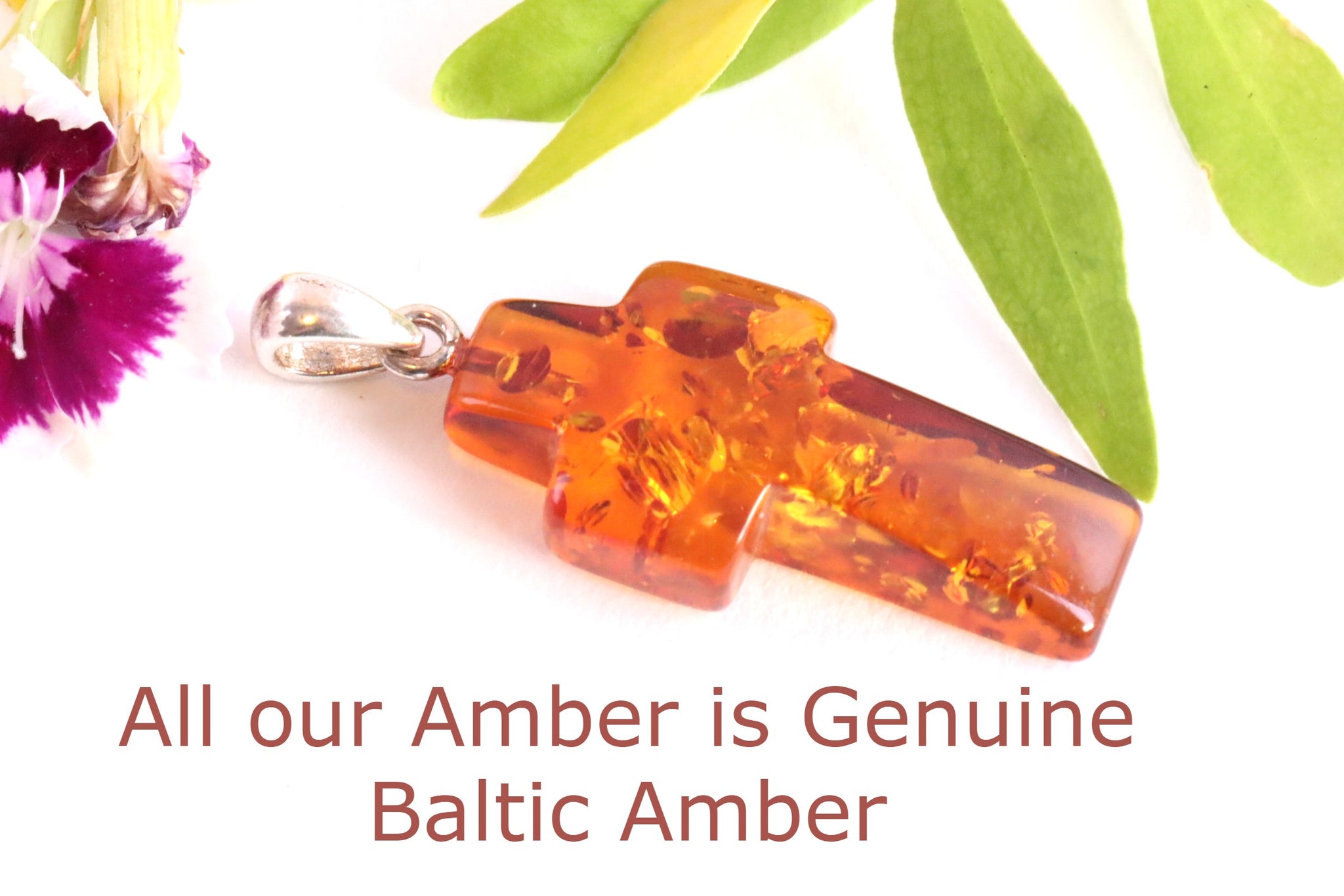 Baltic Amber Cross Pendant
