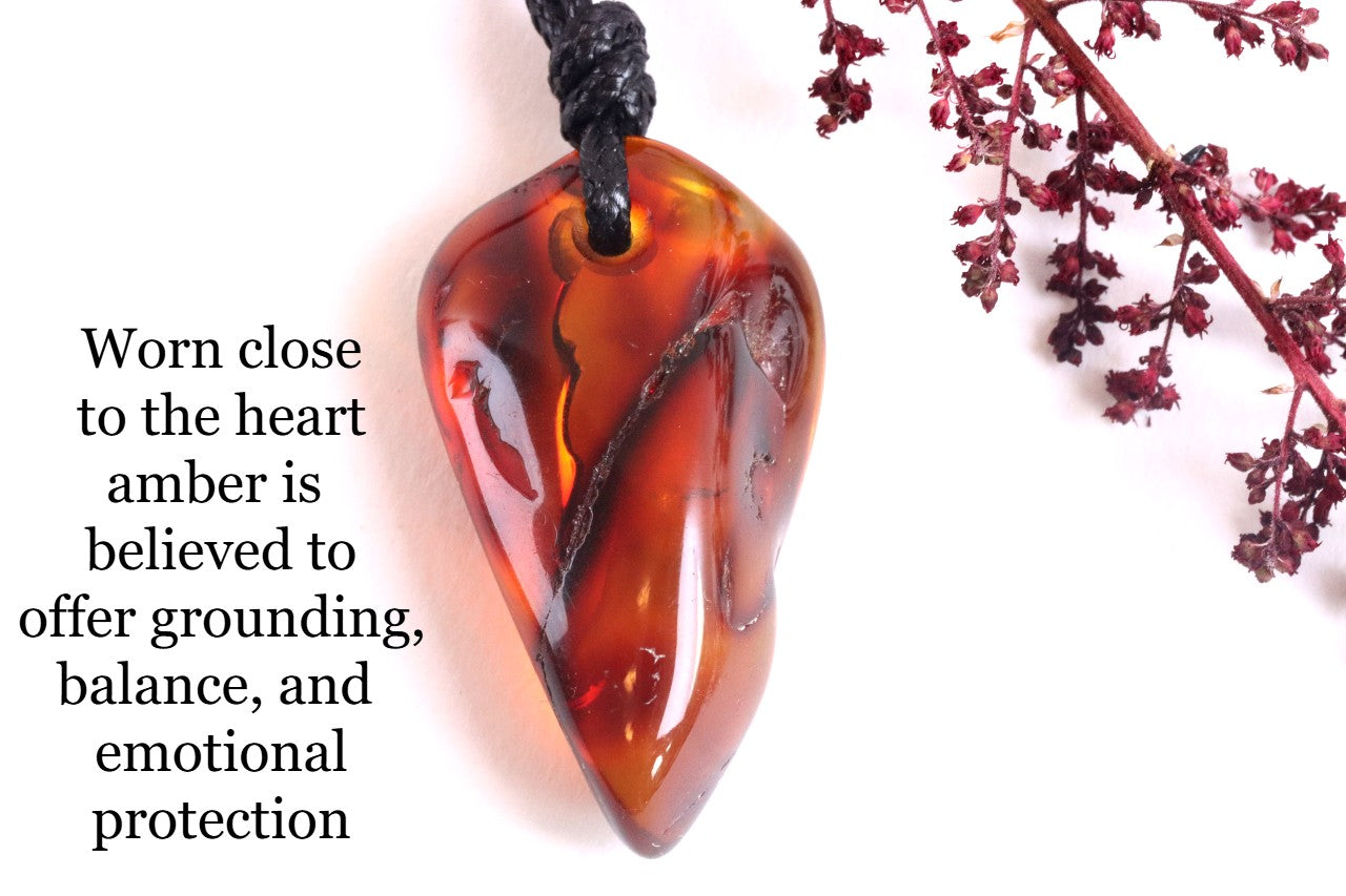 Natural Amber Amulet Pendant