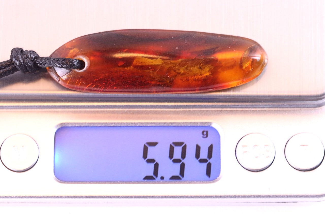 Baltic Amber Amulet Pendant / Gemstone Amulet Necklace