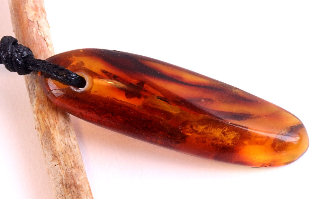 Baltic Amber Amulet Pendant / Gemstone Amulet Necklace