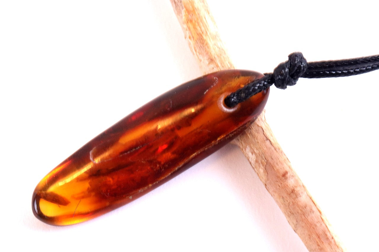 Baltic Amber Amulet Pendant / Gemstone Amulet Necklace