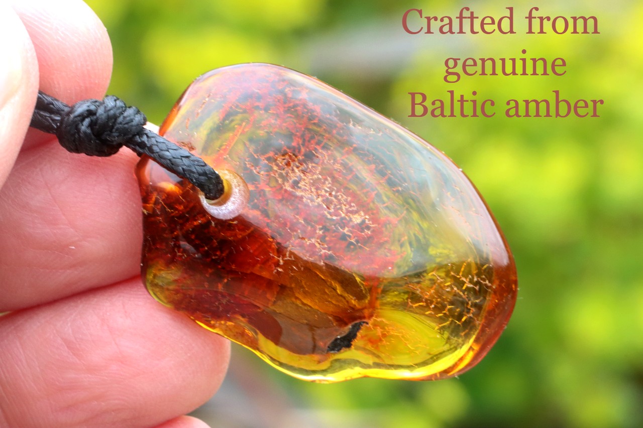 Natural Amber Amulet Pendant