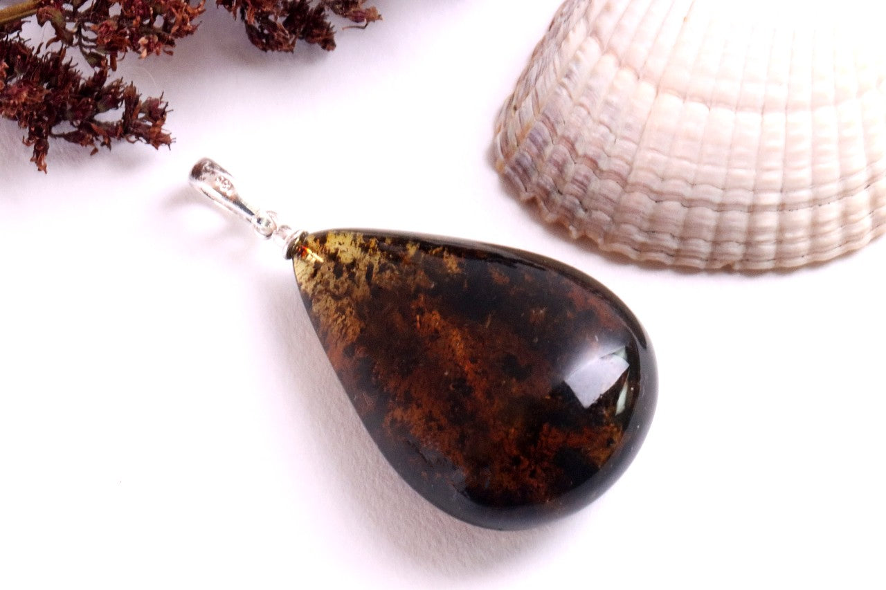 Natural Green Amber Pendant