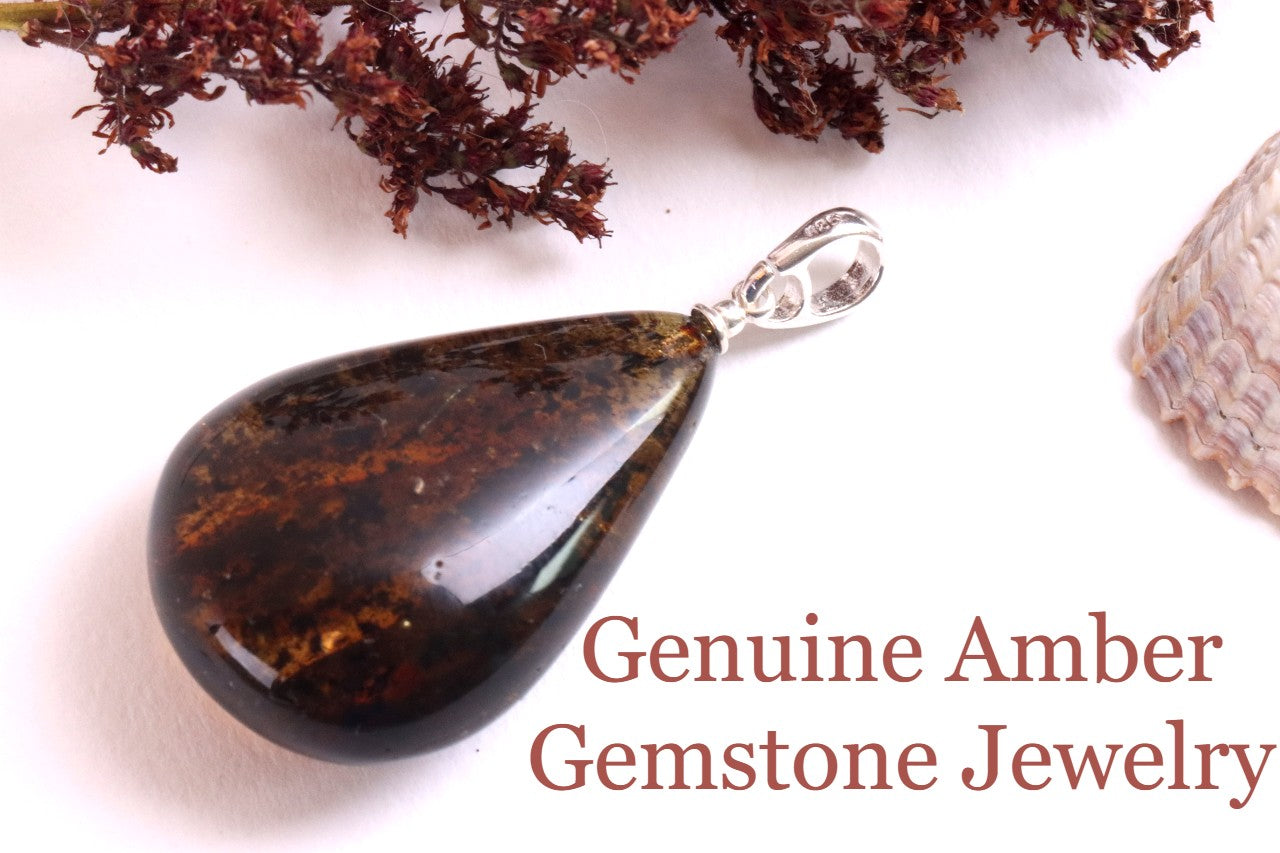 Natural Green Amber Pendant