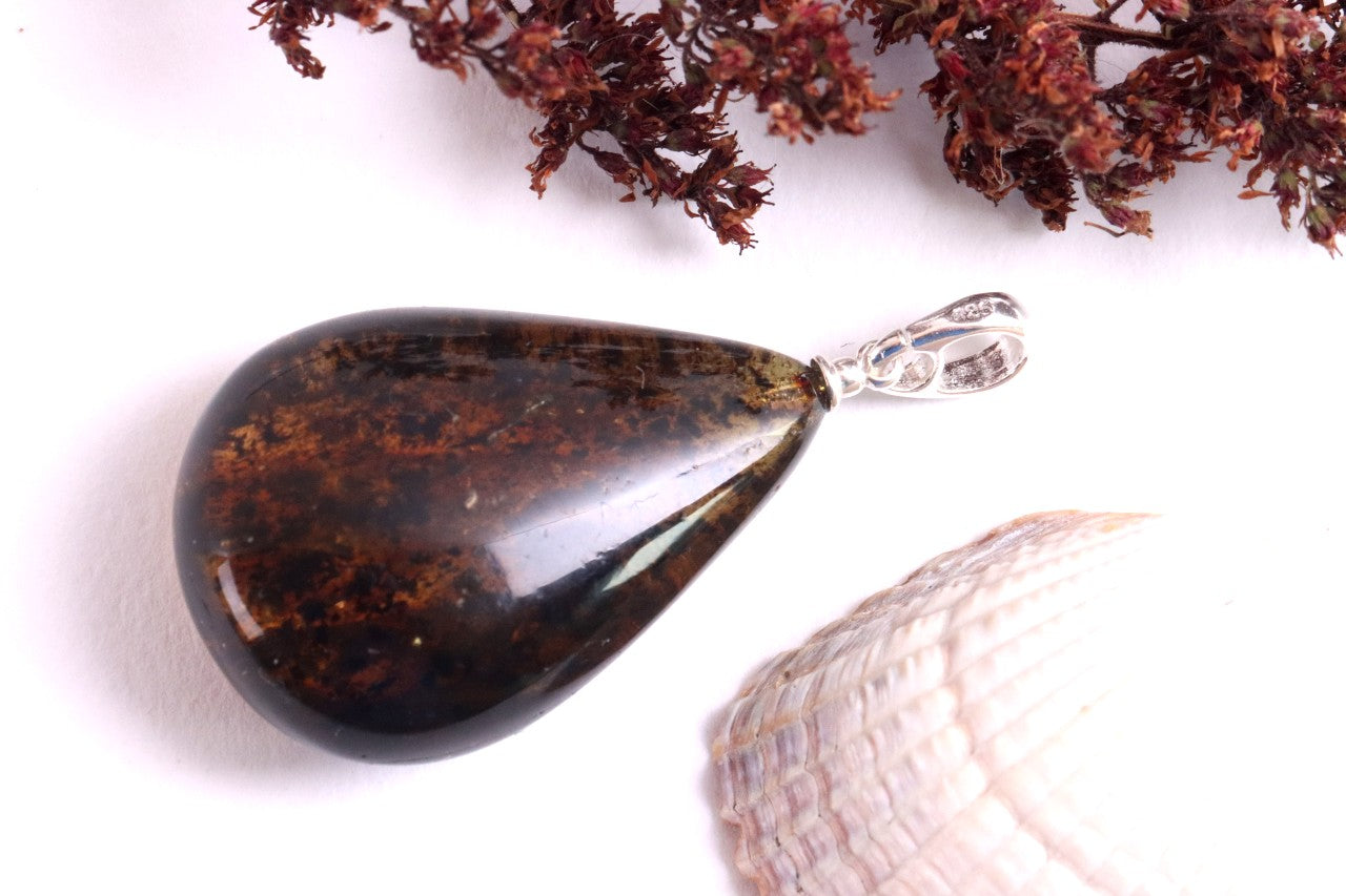Natural Green Amber Pendant