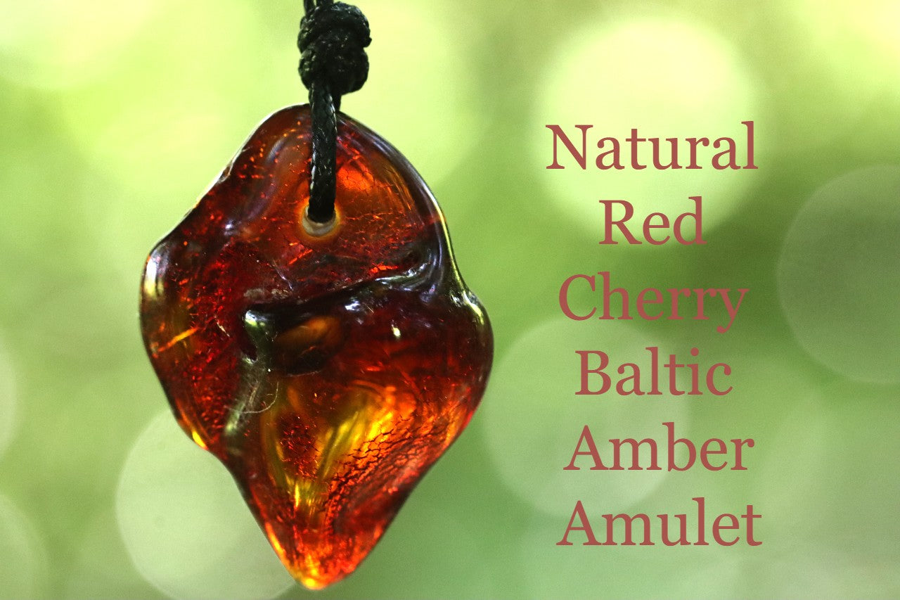 Natural Red Cherry Baltic Amber Amulet