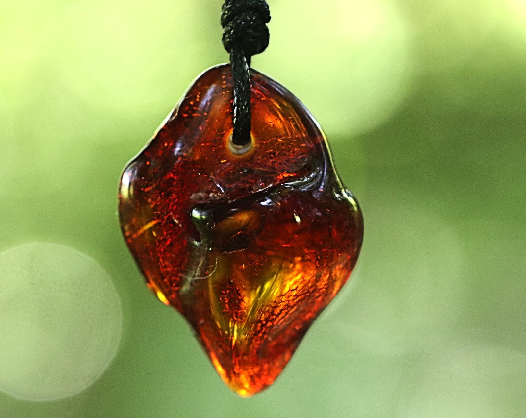 Natural Red Cherry Baltic Amber Amulet