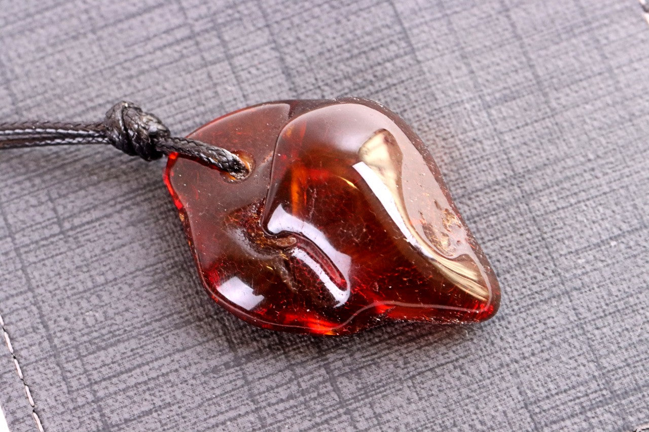 Natural Red Cherry Baltic Amber Amulet
