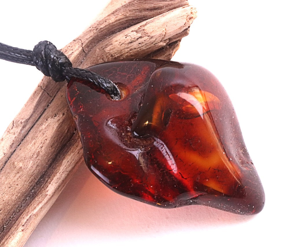Natural Red Cherry Baltic Amber Amulet