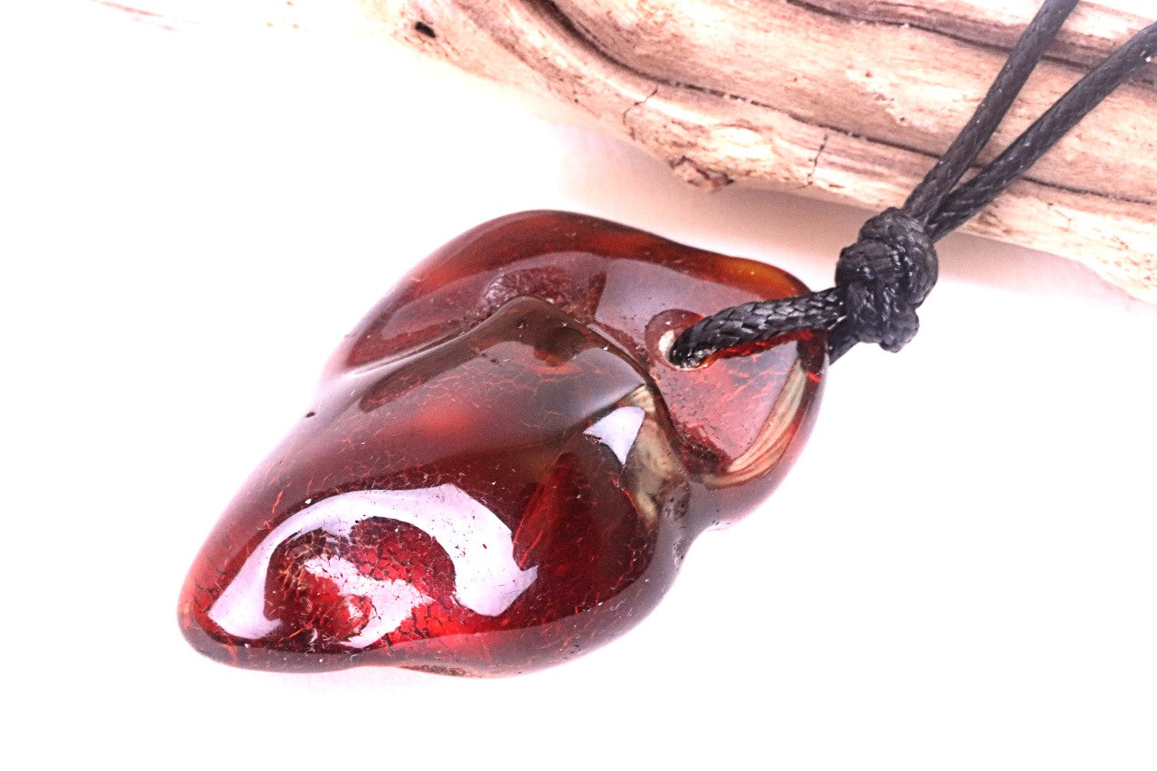 Natural Red Cherry Baltic Amber Amulet