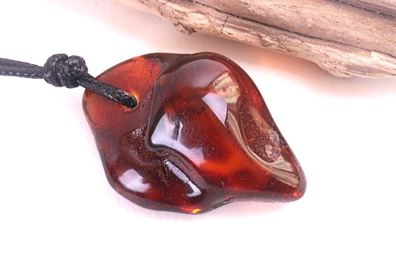 Natural Red Cherry Baltic Amber Amulet