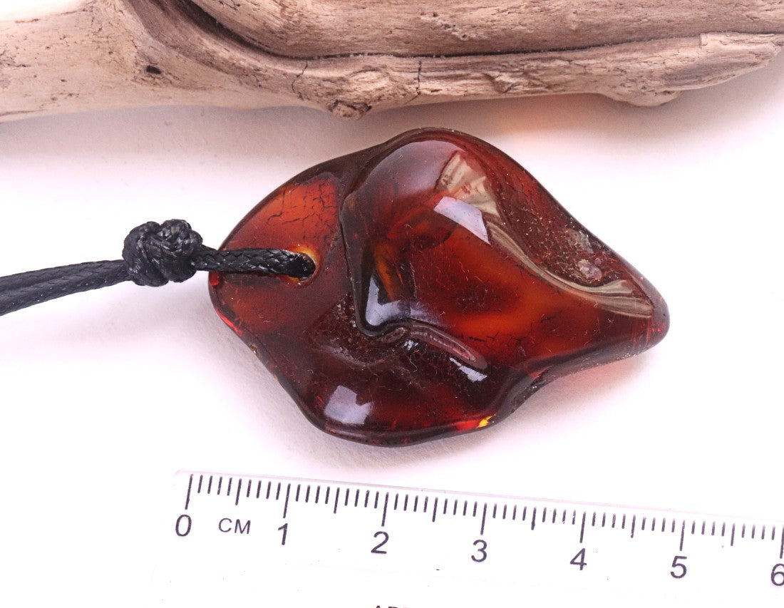 Natural Red Cherry Baltic Amber Amulet