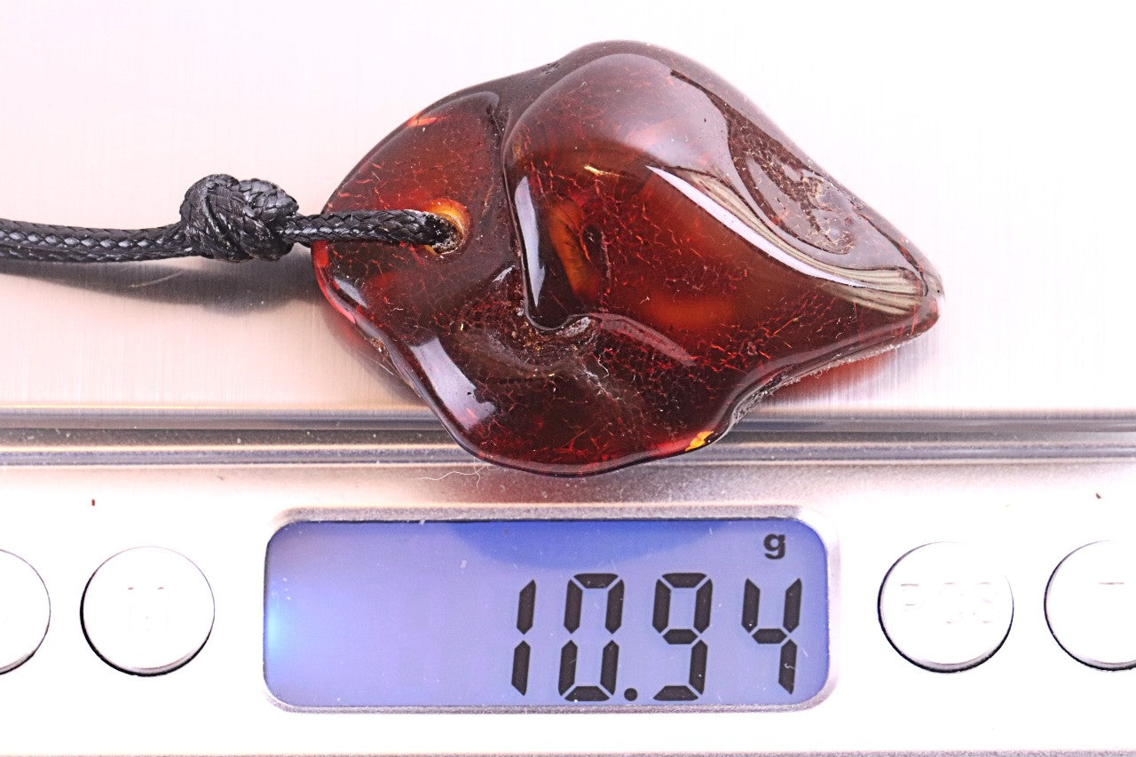 Natural Red Cherry Baltic Amber Amulet