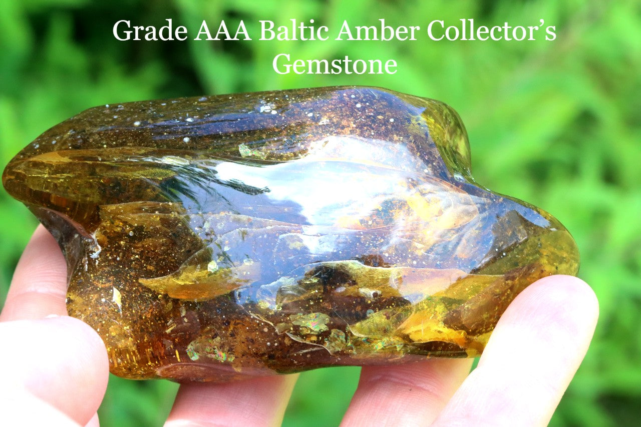 Grade AAA Baltic Amber Collector’s Gemstone, Large Fossil Resin Specimen