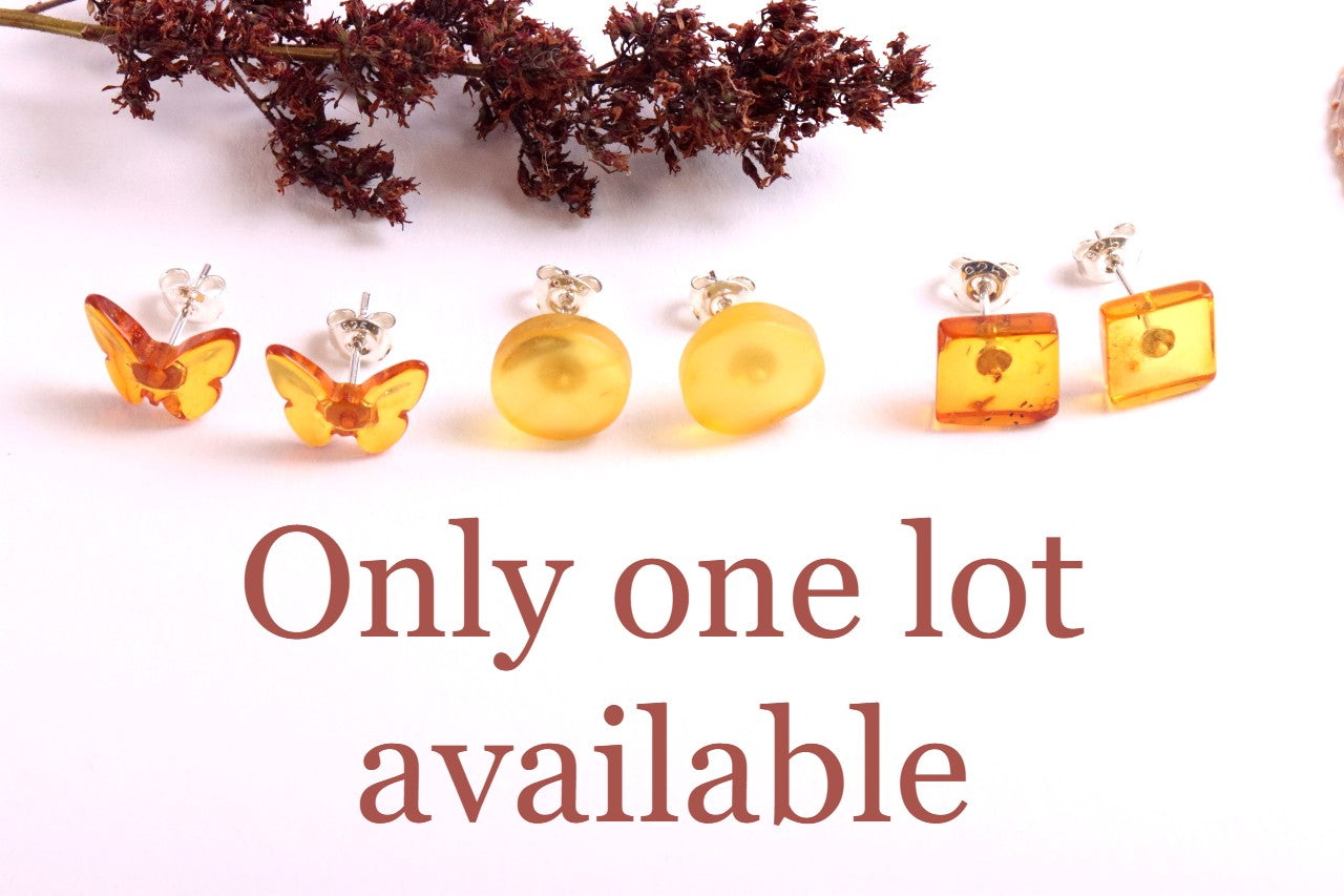 Special Offer Amber Stud Earrings Set (3 Pairs)
