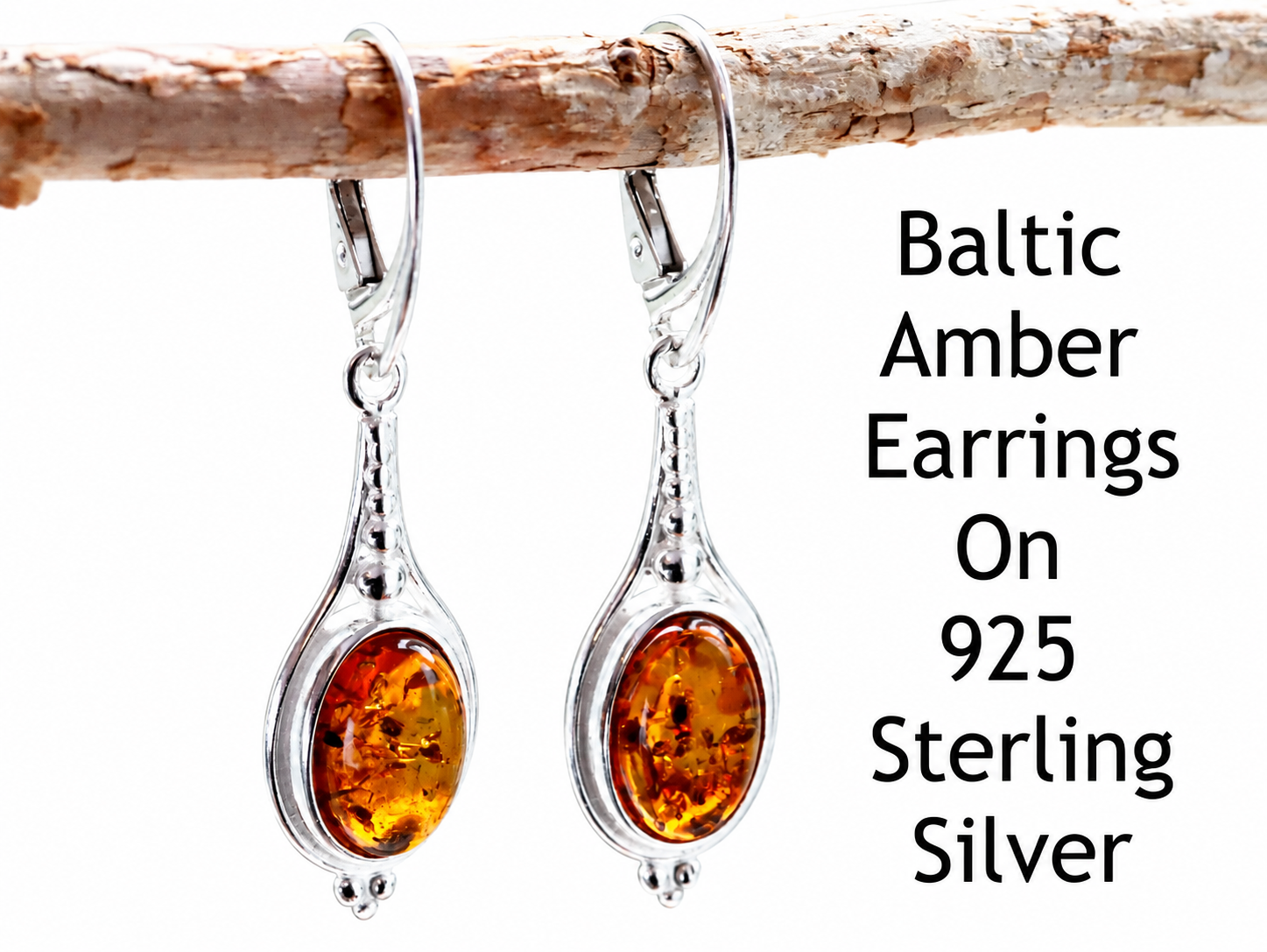 Drop Amber Earrings