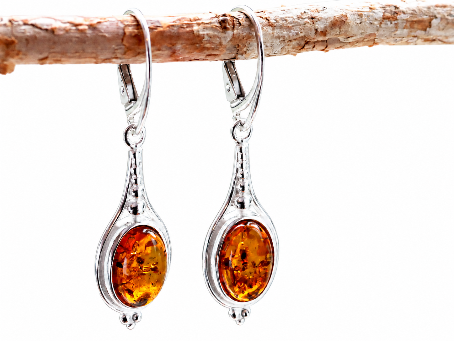 Drop Amber Earrings