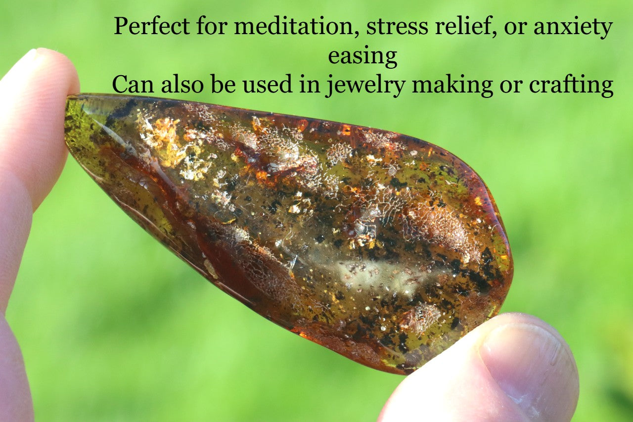 Smooth Baltic Amber Gemstone | Calming Meditation Stone