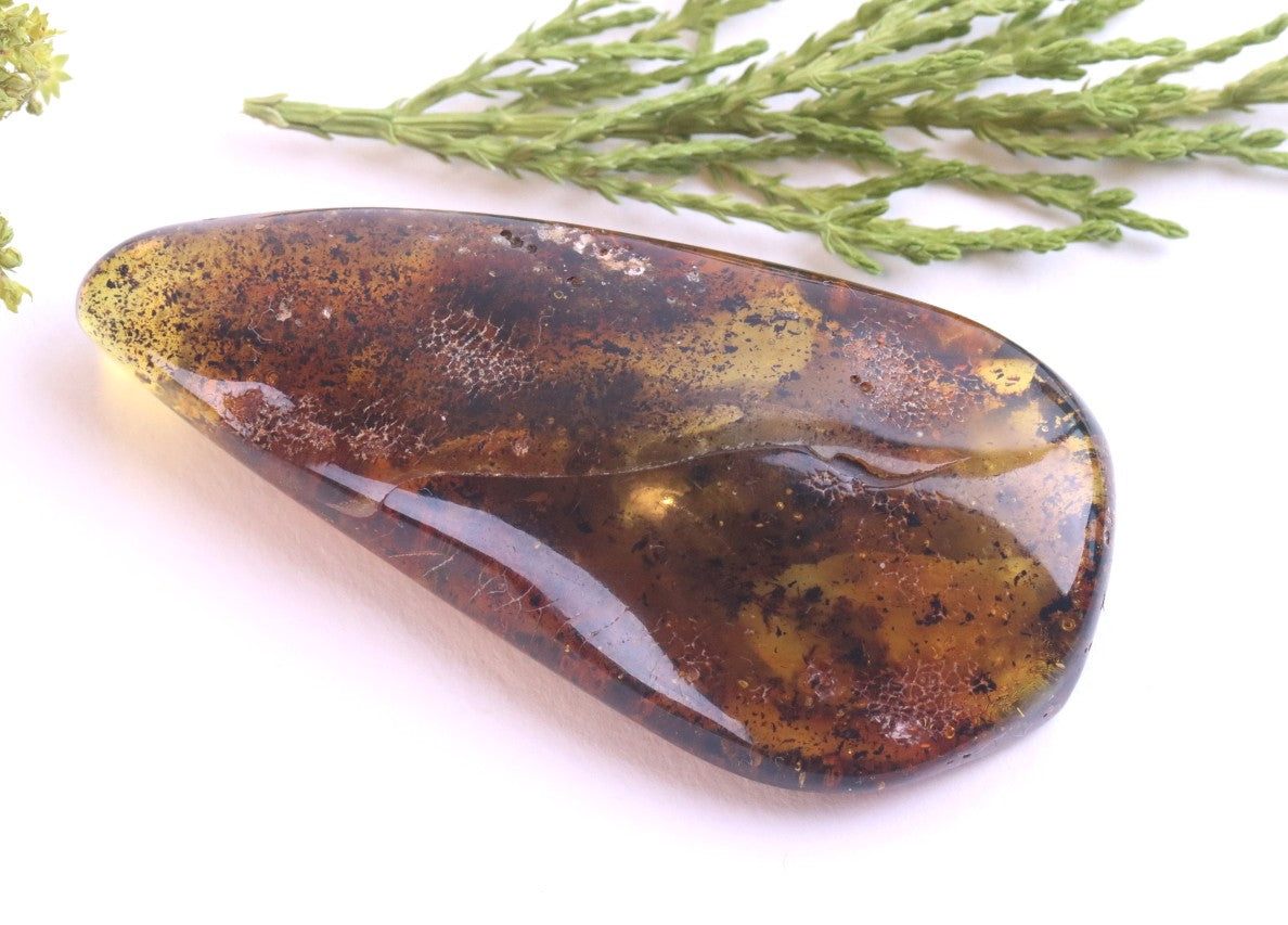 Smooth Baltic Amber Gemstone | Calming Meditation Stone