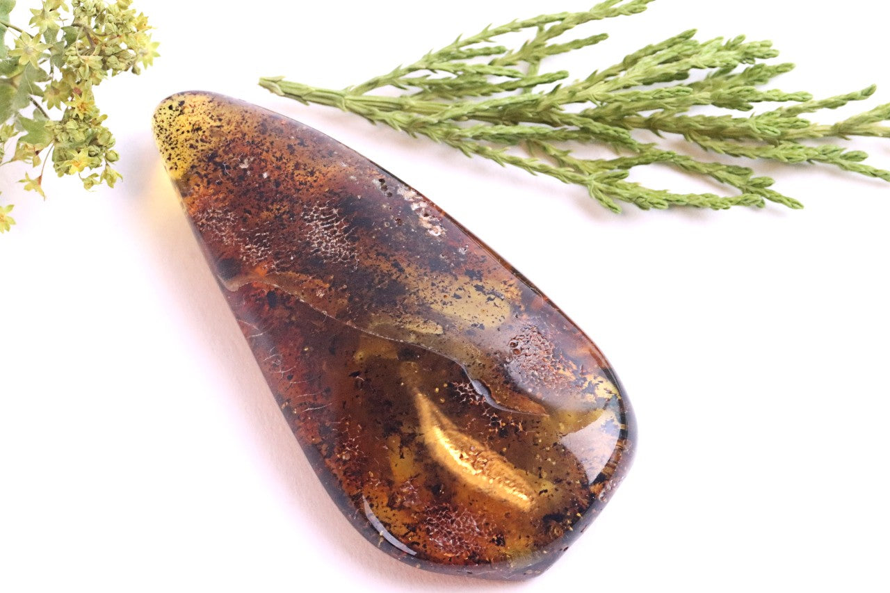 Smooth Baltic Amber Gemstone | Calming Meditation Stone