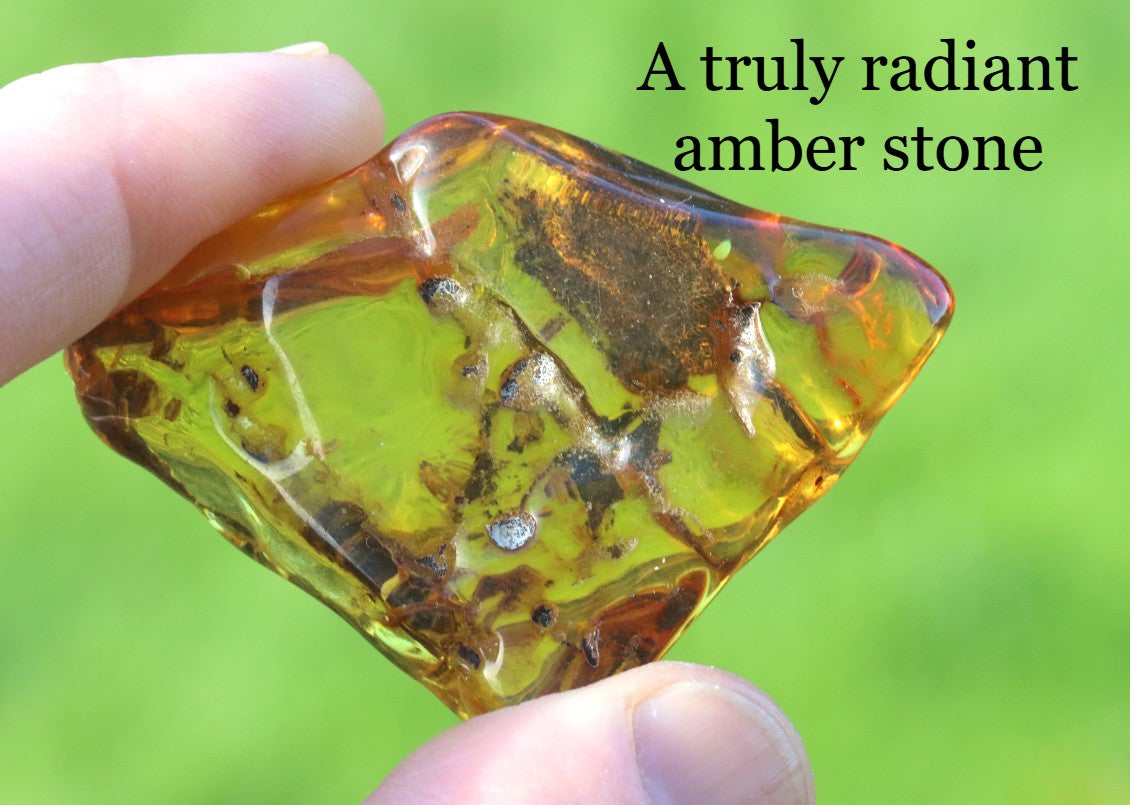 Natural Baltic Amber Gem / Calming Meditation Stone