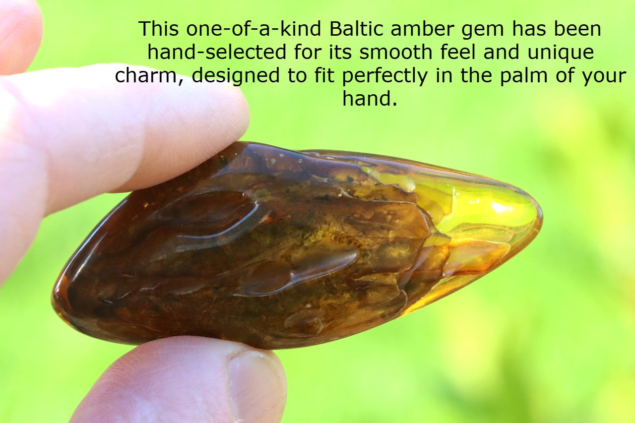 Baltic Amber Worry Stone | Natural Soothing Gem