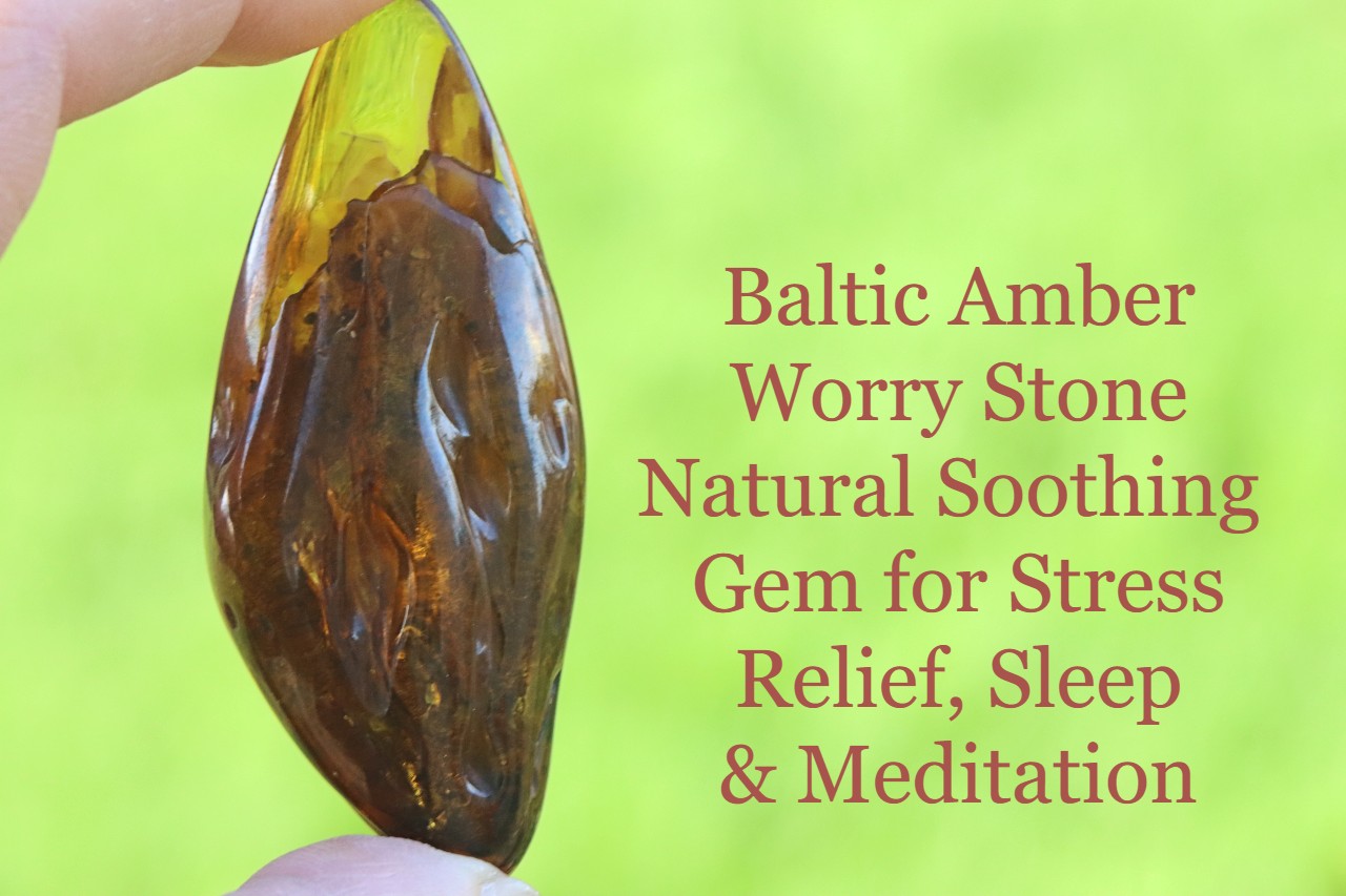 Baltic Amber Worry Stone | Natural Soothing Gem
