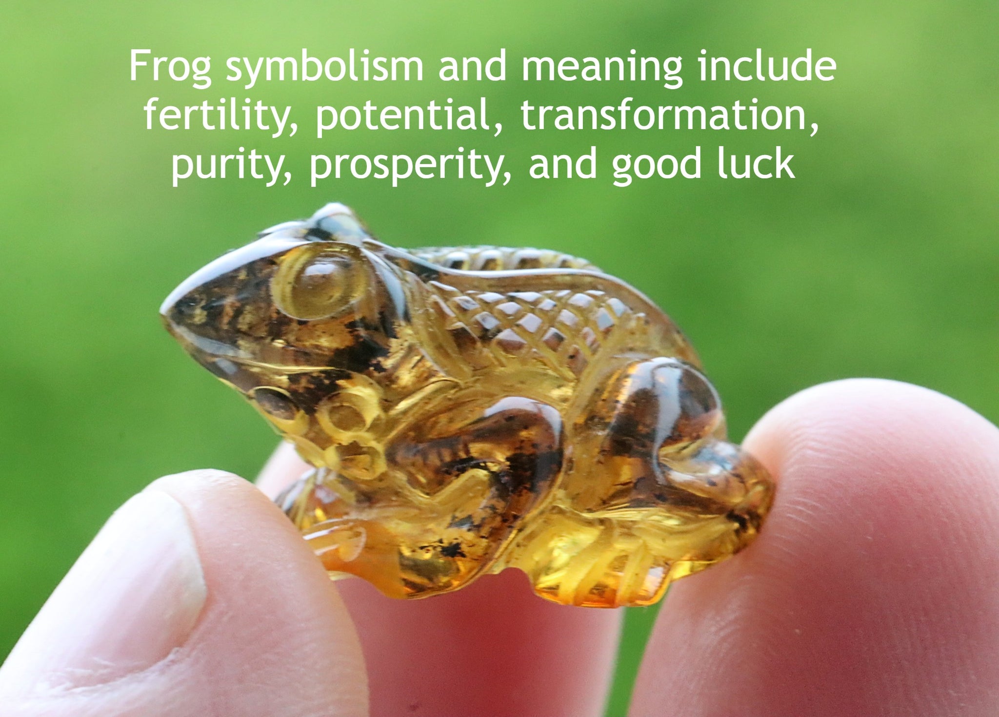 Frog Amber Figurine