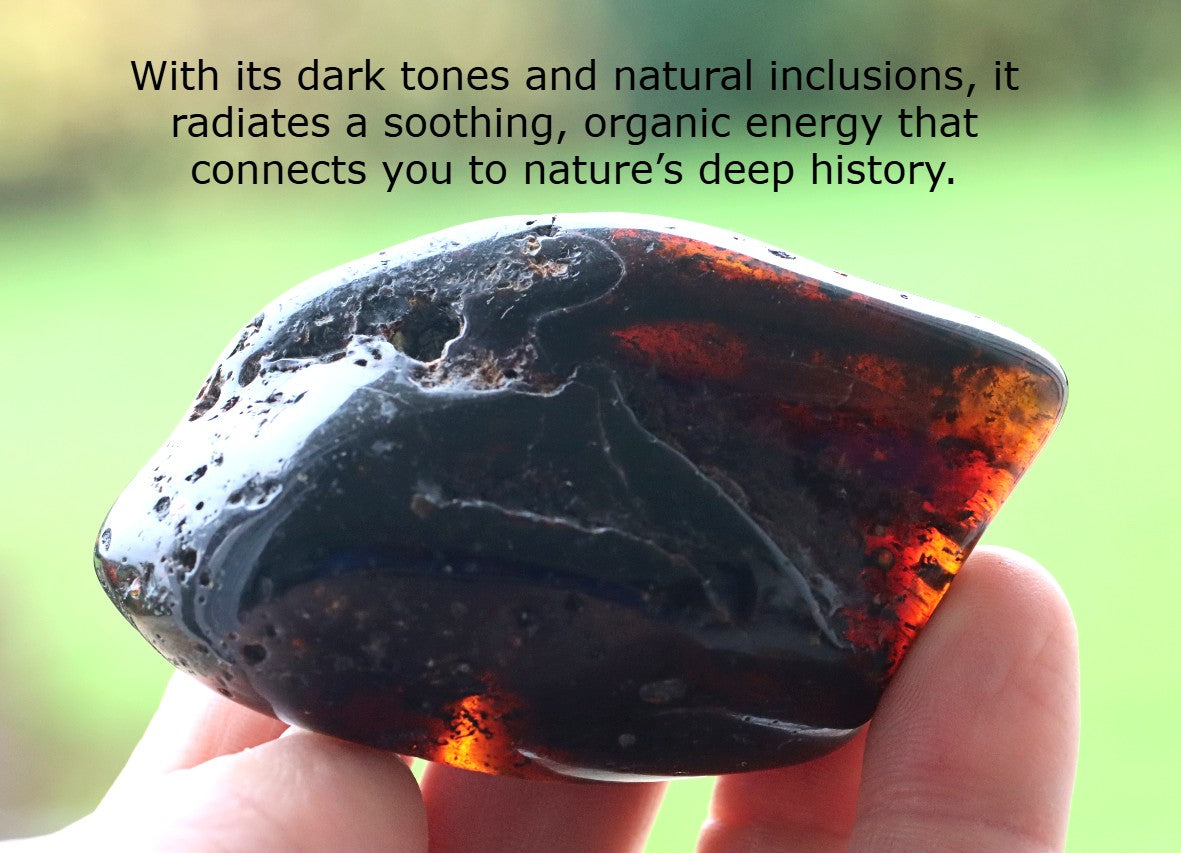 Large Tumbled Baltic Amber Gemstone – Genuine 40 Million Year Old Fossil Resin