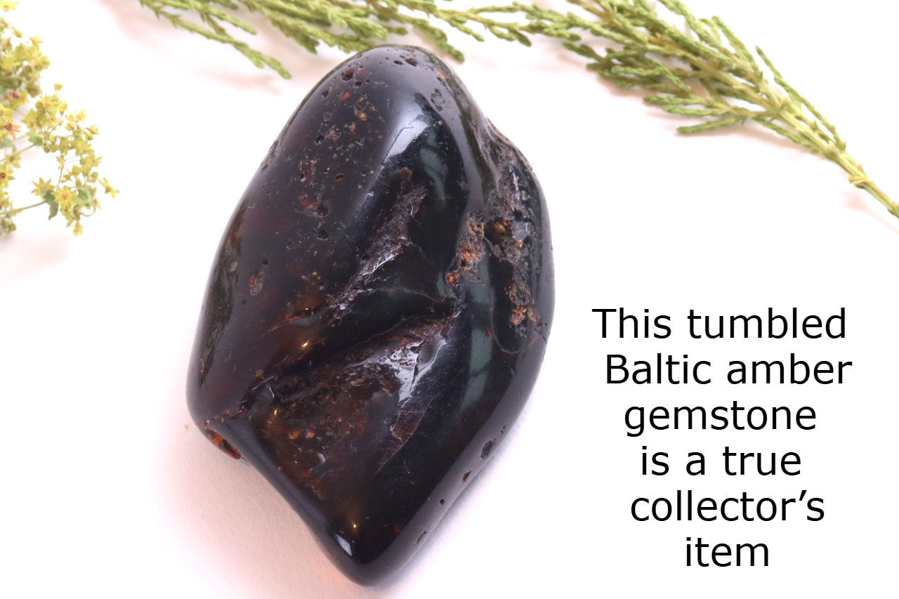 Large Tumbled Baltic Amber Gemstone – Genuine 40 Million Year Old Fossil Resin