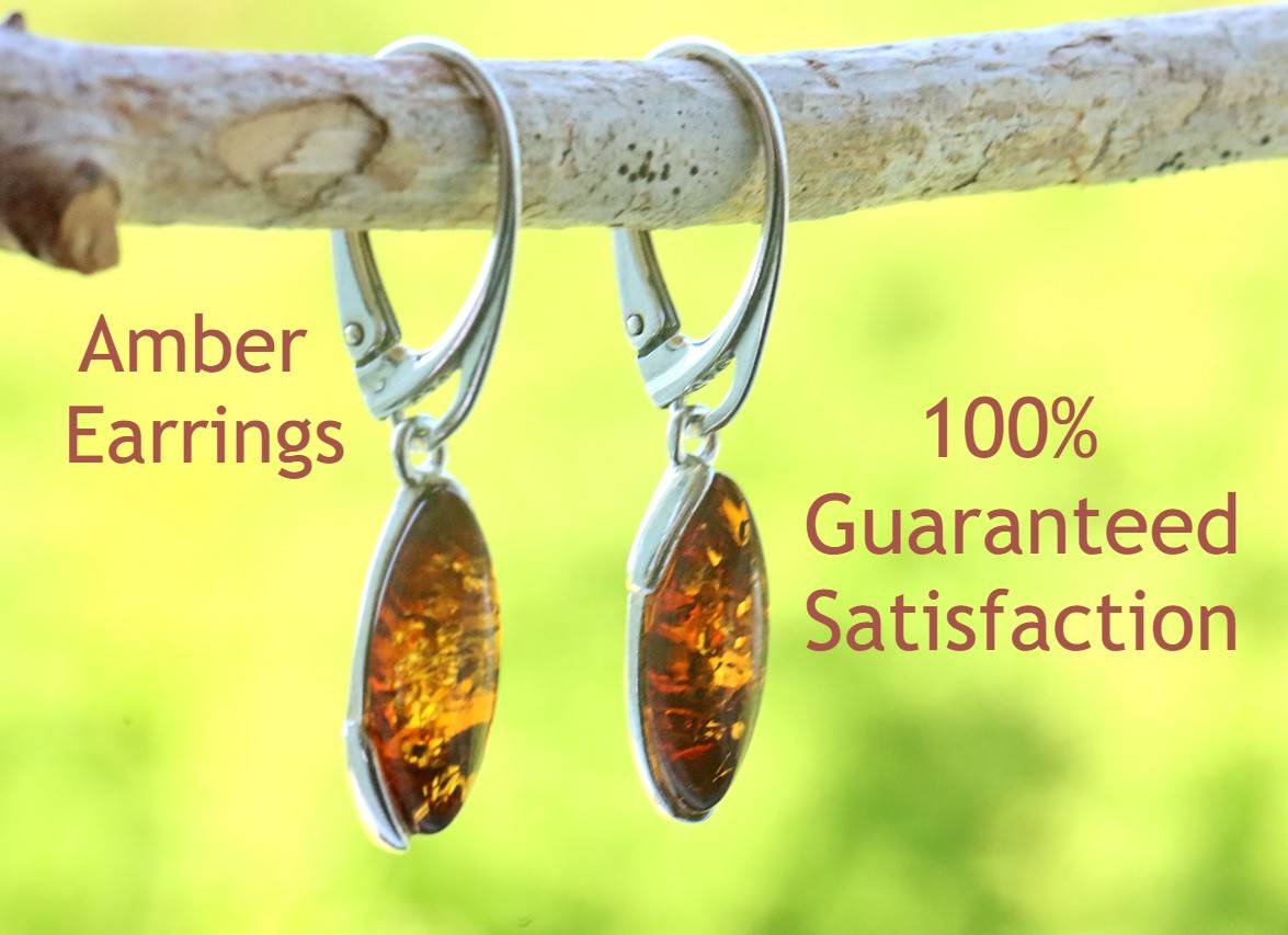 Sterling Silver Amber Earrings Online earrings Ireland Amber SOS