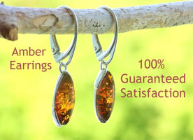 Sterling Silver Amber Earrings