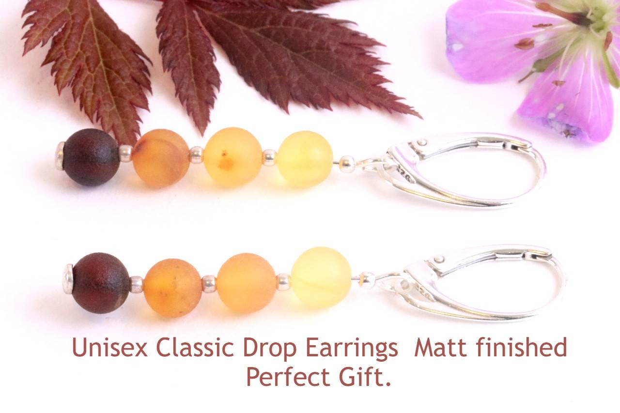 Matt Finished Baltic Amber Earrings