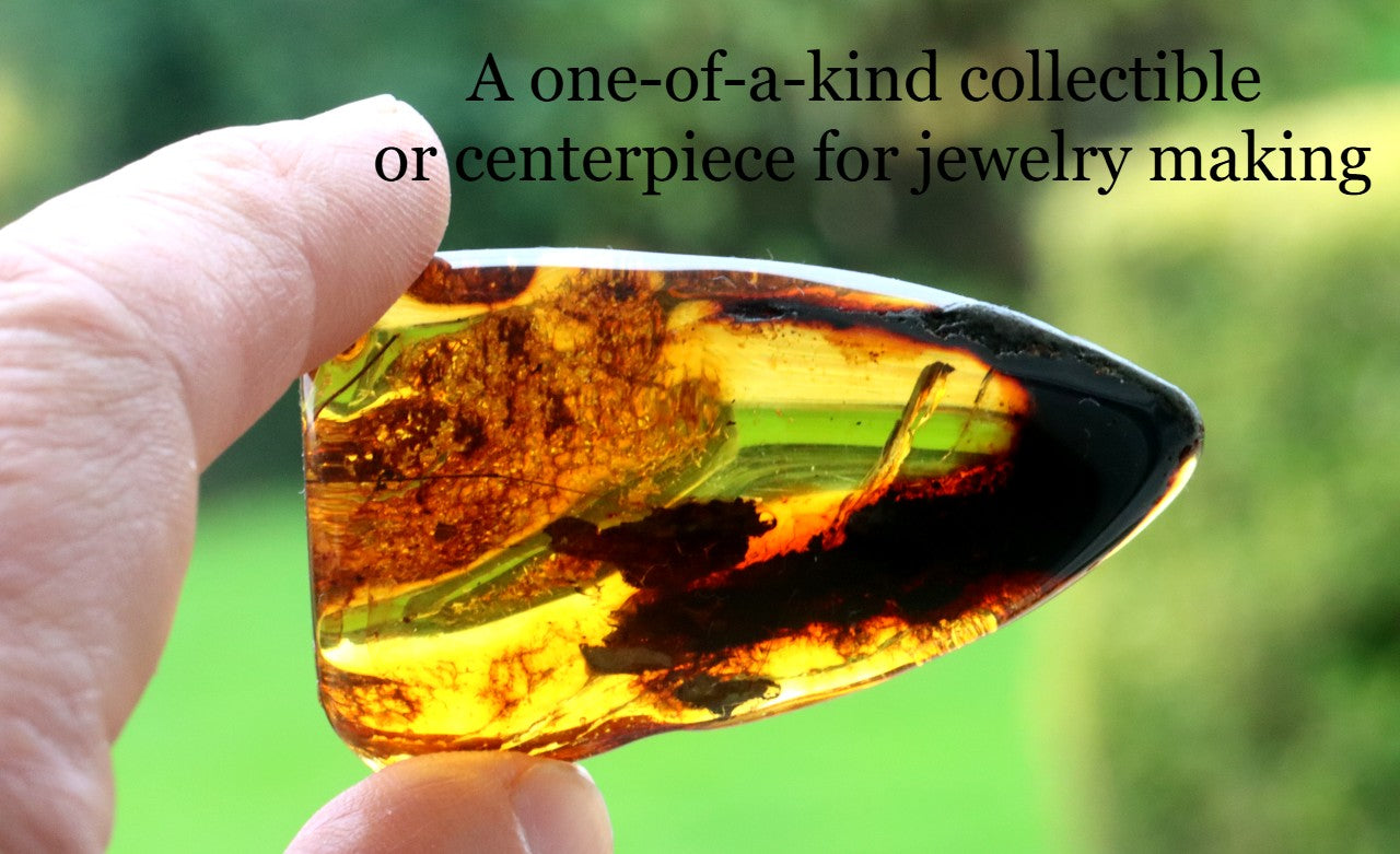 Viking Spear Shaped Baltic Amber – Natural Amber Gem Inspired by Odin’s Gungnir