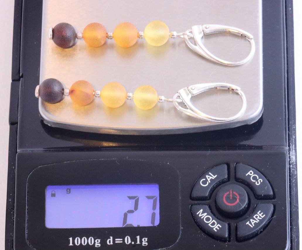 Matt Finished Baltic Amber Earrings