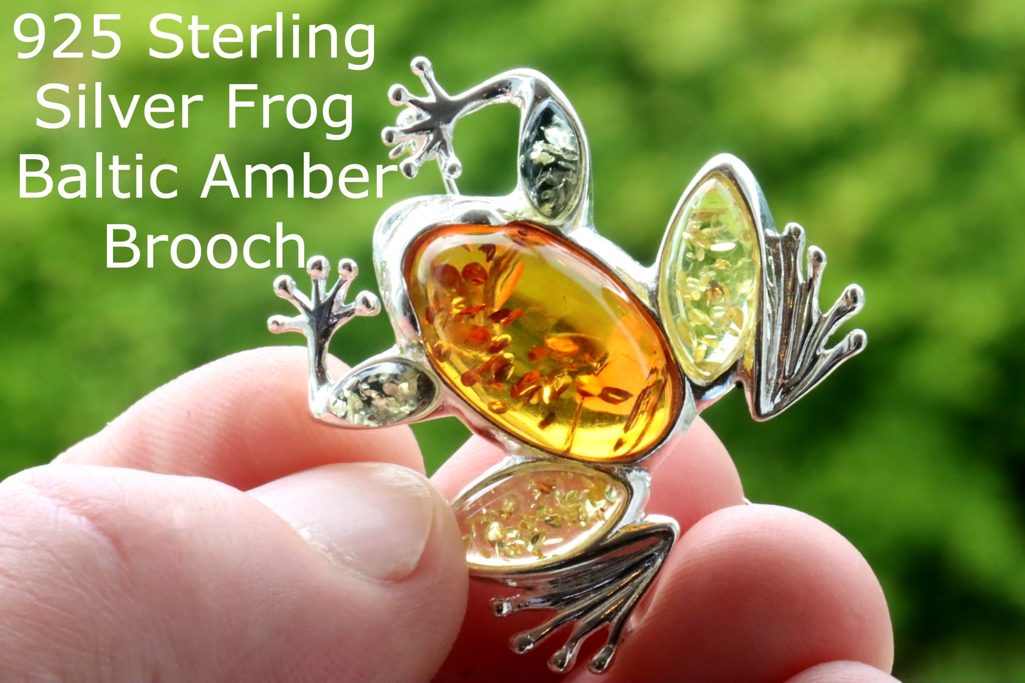Frog Baltic Amber Brooch.