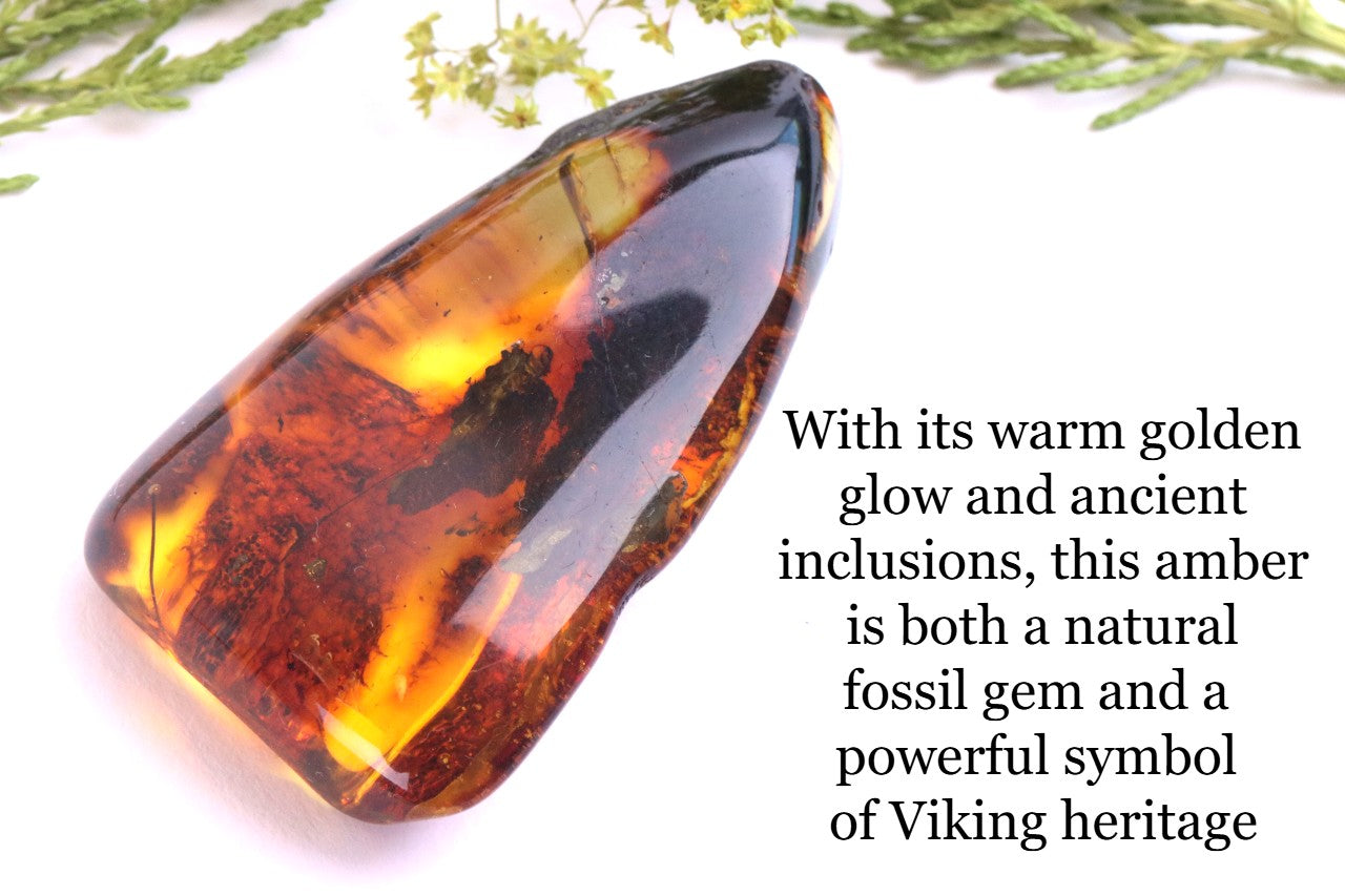 Viking Spear Shaped Baltic Amber – Natural Amber Gem Inspired by Odin’s Gungnir